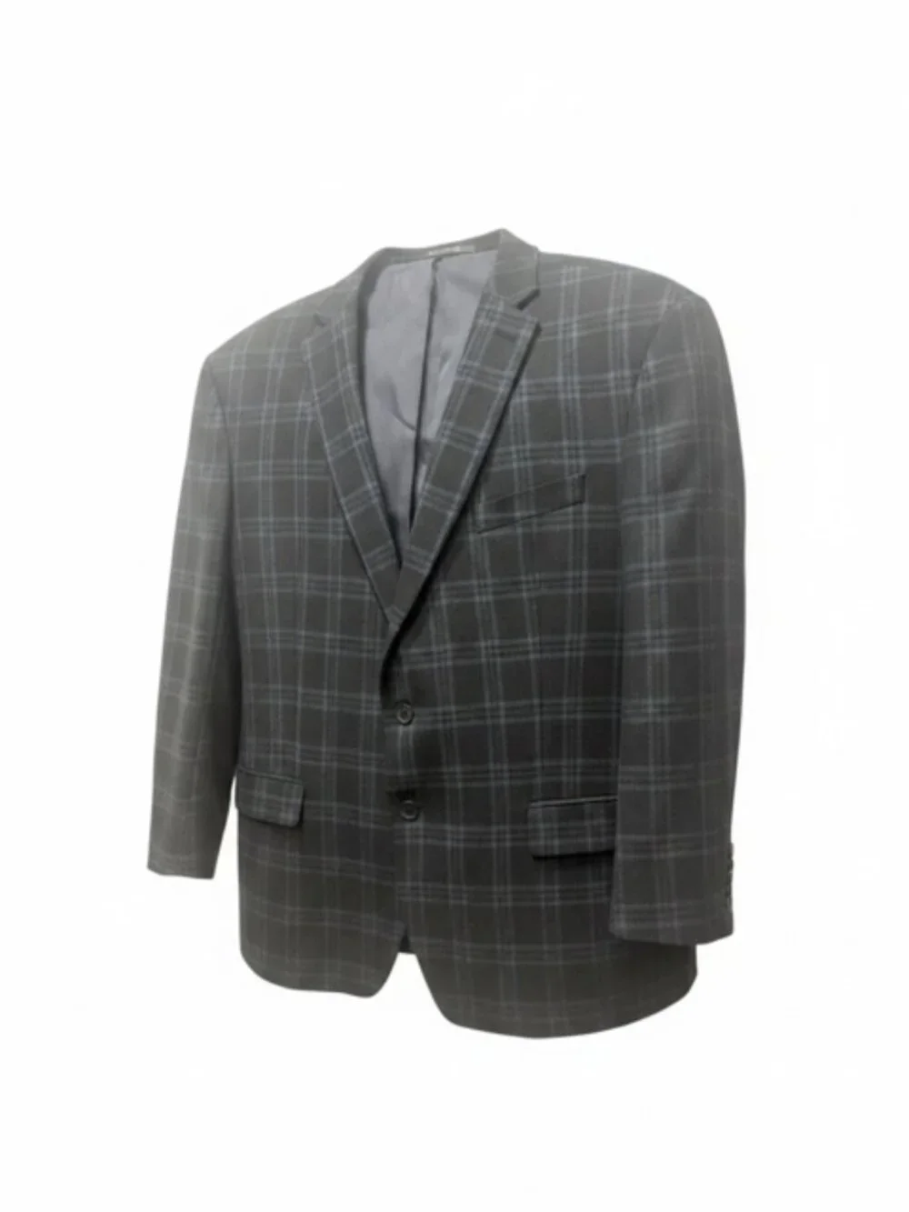 100% Wool Windowpane-Michael Kors Sport Coat/Blazer-Blue/Gray Sz 48R